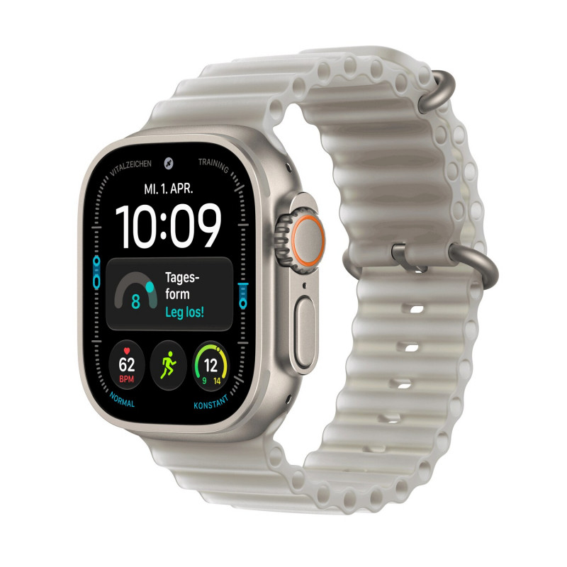 Apple Watch Ultra 4 GPS + Cellular 49 mm puzdro z prírodného titánu s pásom Ocean translucentná sivá
