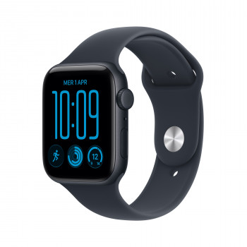 Apple Watch SE 3 GPS + Cellular 44 mm hliníkové puzdro midnight so športovým pásom modrá – M/L