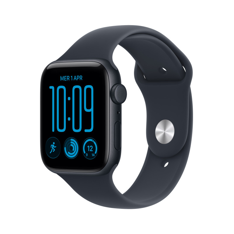Apple Watch SE 3 GPS + Cellular 44 mm hliníkové puzdro midnight so športovým pásom modrá – M/L