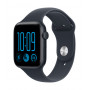 Apple Watch SE 3 GPS 44 mm hliníkové puzdro midnight so športovým náramkom modrým – M/L