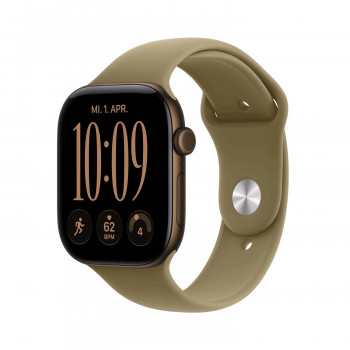 Apple Watch Series 12 GPS 46 mm hliníkové puzdro tmavý bronz so športovým náramkom olivovým – M/L