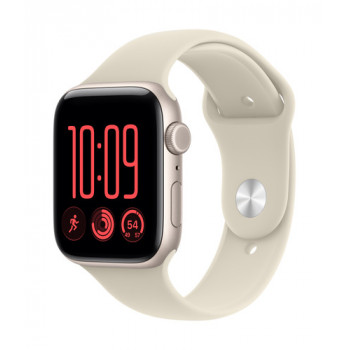 Apple Watch SE 3 GPS + Cellular 44 mm hliníkové puzdro Polarstern so športovým náramkom pieskovým – M/L