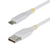 StarTech pletený USB 2.0 kábel USB-A na USB-C, 3 m, 15 W, biely