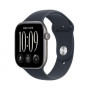 Apple Watch Series 12 GPS 42 mm hliníkové puzdro sivá so športovým remienkom modrý – M/L