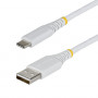 StarTech pletený USB 2.0 kábel USB-A na USB-C, 2 m, 15 W, biely