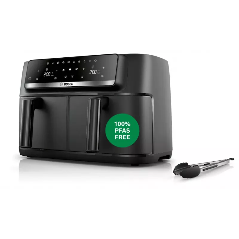 Bosch Serie 4 MAFD440B7 Dual-Basket teplovzdušná fritéza, 9 L, 2500 W, čierna
