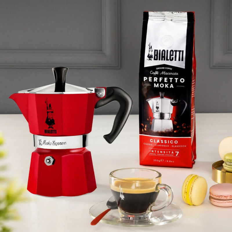 Bialetti Candyland Moka Express 3TZ ručný kávovar, 150 ml, červená