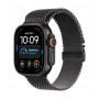 Apple Watch Ultra 4 GPS + Cellular 49 mm čierne titánové puzdro s čiernym titánovým Milanaise remienkom – L
