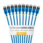 StarTech.com Slim Cat6a U/FTP patch kábel RJ45, 0,3 m, modrý, balenie 10 ks
