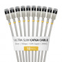 StarTech.com Slim Cat6a U/FTP patch kábel RJ45, 0,3 m, sivý, balenie 10 ks