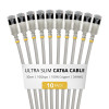 StarTech.com Slim Cat6a U/FTP patch kábel RJ45, 0,3 m, sivý, balenie 10 ks