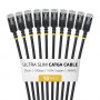 StarTech.com Slim Cat6a U/FTP patch kábel RJ45, 0,3 m, čierny, balenie 10 ks