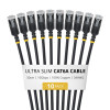 StarTech.com Slim Cat6a U/FTP patch kábel RJ45, 0,3 m, čierny, balenie 10 ks