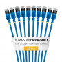 StarTech.com Slim Cat6a U/FTP patch kábel RJ45, 0,15 m, modrý, balenie 10 ks