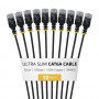 StarTech.com Slim Cat6a U/UTP patch kábel RJ45, 0,3 m, čierny, balenie 10 ks