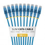 StarTech.com N6PAT100CMBLS10PK Tenký prepojovací kábel Cat6, RJ45, 1 m, modrý, balenie 10 ks