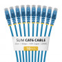 StarTech.com N6PAT25CMBLS10PK Tenký prepojovací kábel Cat6, RJ45, 0,25 m, modrý, balenie 10 ks