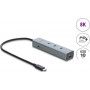 Delock 5 port USB Type-C™ 10 Gbps hub s 8K video výstupom a PD 3.0 100 Watt (64379)