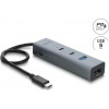 Delock 4 port USB 5 Gbps hub s USB Type-C™ konektorom samec na 2 x USB Type-A konektor samica + 2 x USB Type-C™ konektor samica a PD 100 W (64378)
