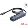 Delock USB 10 Gbps hub s 3 x USB Type-A a 1 x USB Type-C™ konektorom samica s vypínačom (64384)