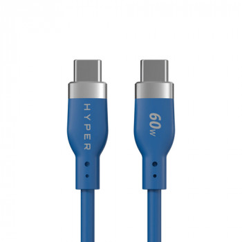 Targus HyperJuice Flex USB-C na USB-C silikónový nabíjací kábel, USB 2.0, 1,5 m, modrý