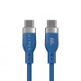 Targus HyperJuice Flex USB-C na USB-C silikónový nabíjací kábel, USB 2.0, 1,5 m, modrý