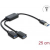 Delock 2-portový USB 5 Gbps Type-A káblový hub s USB Type-A konektorom samec 25 cm (64374)