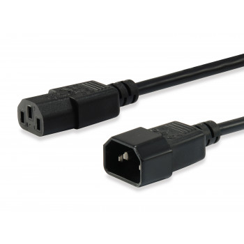 Equip napájací kábel IEC C13 na IEC C14, 1,5 m, čierny