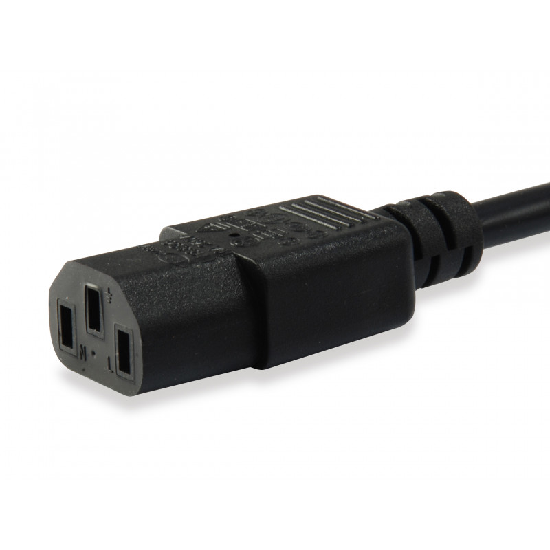 Equip napájací kábel IEC C13 na IEC C14, 1,5 m, čierny