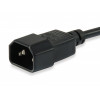 Equip napájací kábel IEC C13 na IEC C14, 1,5 m, čierny