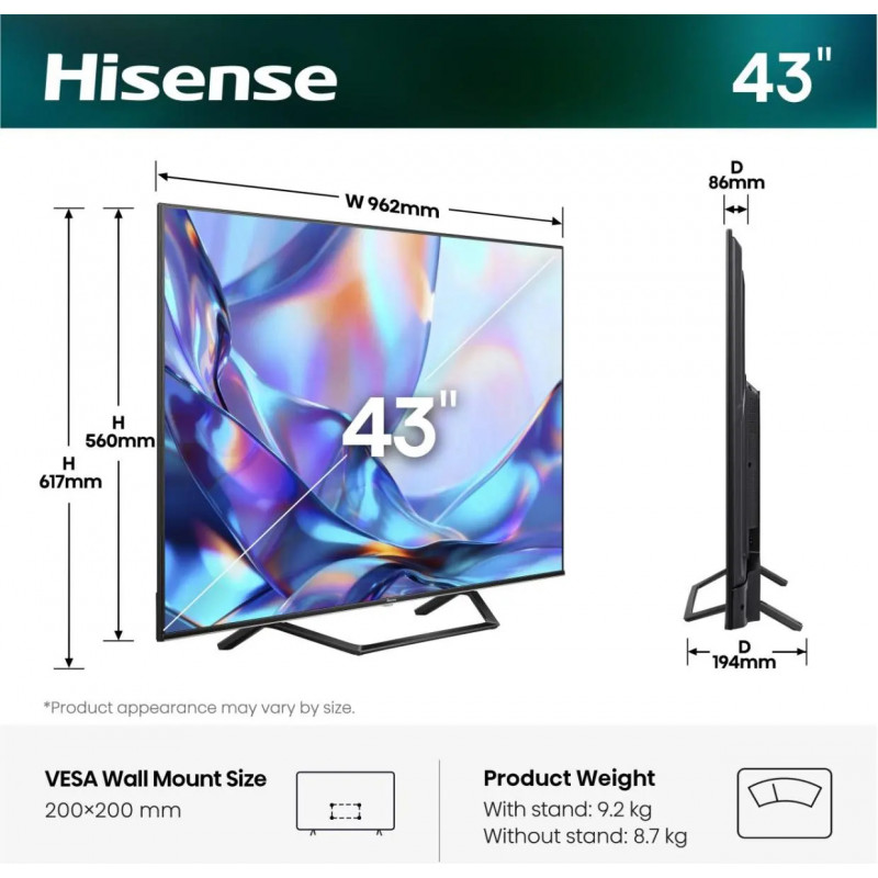 Hisense 43A7S 43