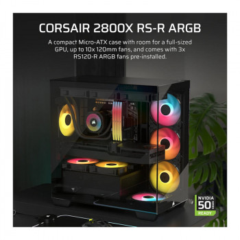 Corsair 2800X RS-R ARGB panoramatická skriňa Micro-ATX, čierna