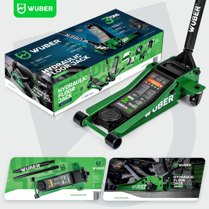WUBER W22022 plochý zdvihák 3T, 85-430 mm
