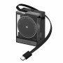 SHARGE zásuvná 65-GaN nabíjačka, 65 W, 2x USB-C, integrovaný USB-C kábel, čierna