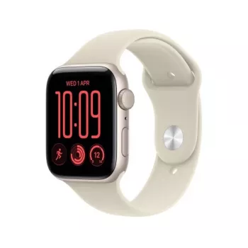 Apple Watch SE 3 GPS 44 mm hliníkové puzdro Polarstern so športovým remienkom Sand – M/L