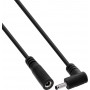 InLine® DC predlžovací kábel, uhlový konektor, 3,5 x 1,35 mm, čierny, 0,5 m