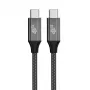 TB pletený USB 3.2 Gen 2 kábel USB-C na USB-C, 1 m, 100 W, čierny