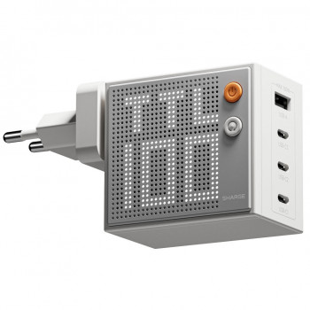 SHARGE Pixel 100 GaN nabíjačka, 100W, 3x USB-C, 1x USB-A - biela