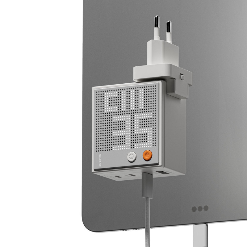 SHARGE Pixel 100 GaN nabíjačka, 100W, 3x USB-C, 1x USB-A - biela