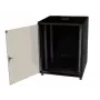 IT-BUDGET 19 inch sieťový rozvádzač SJB, 12U, 600x600 mm (ŠxH), sklenené dvere, zadná stena, čierny
