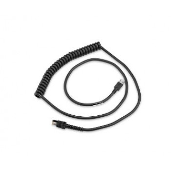Zebra tienený špirálový kábel USB, séria A, 9 ft, BC1.2 High Current, -30C (CBA-UF6-C09ZAR)