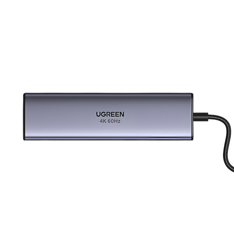 UGREEN 60515 7-in-1 USB-C multiport adaptér, 4K HDMI, Gigabit Ethernet, 100 W PD, sivý