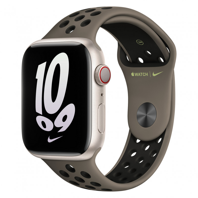 Apple Watch Nike Sport remienok 45mm – Olive Grey/čierna