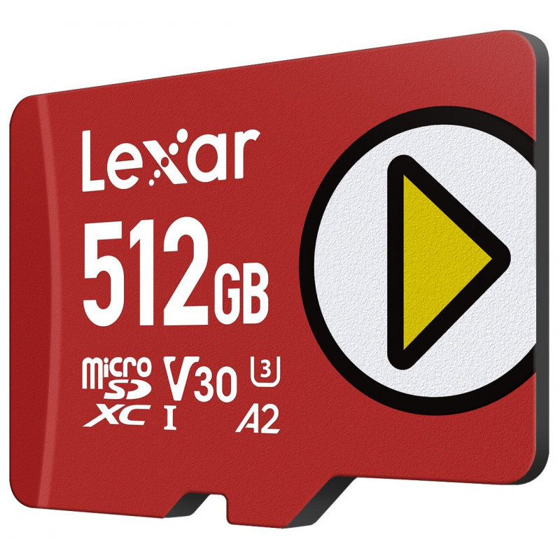Lexar PLAY 512GB microSDXC UHS-I pamäťová karta, U3, V30, A2, až do 205 MB/s, so SD adaptérom