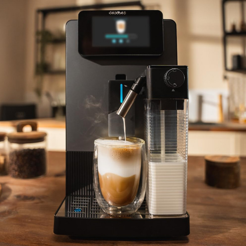 Cecotec Cremmaet Latte Touch plnoautomatický kávovar, 19 bar, integrovaný naparovač mlieka, 1500 W, čierny