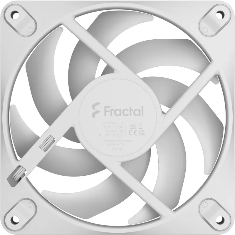 Fractal Design Dynamic 3-12 Reverse 120 mm ventilátor do skrine, biely