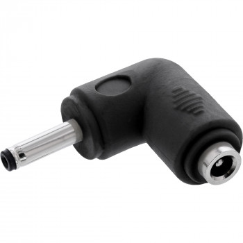 InLine® DC adaptér, 3,5 x 1,35 mm, konektor samec/samica, zahnutý, čierny