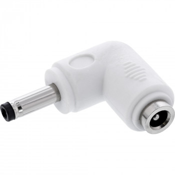 InLine® DC adaptér, 4,0 x 1,7 mm, konektor samec/samica, zahnutý, biela