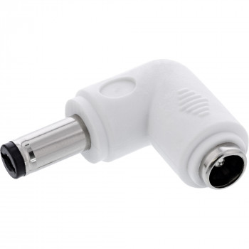 InLine® DC adaptér, 5,5 x 2,1 mm, konektor samec/samica, zahnutý, biela