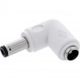 InLine® DC adaptér, 5,5 x 2,1 mm, konektor samec/samica, zahnutý, biely